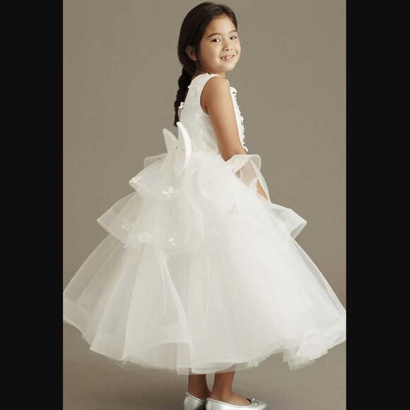 New girl's 4 Princess Daliana x Anthropologie butterfly flower girl dress white - Picture 2 of 12